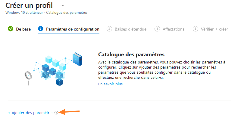 Intune - Ajouter des paramètres