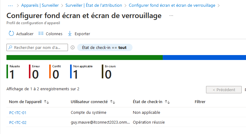 Intune - Surveiller applications stratégie