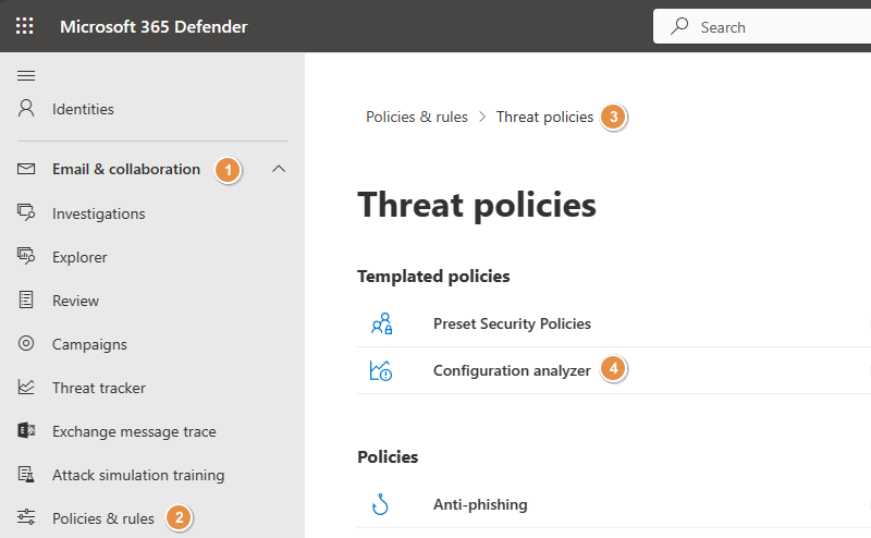 Microsoft 365 Defender - Configuration Analyzer