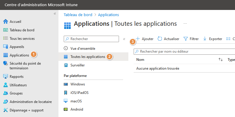 Intune - Créer stratégie pour déployer nouvelle application Windows