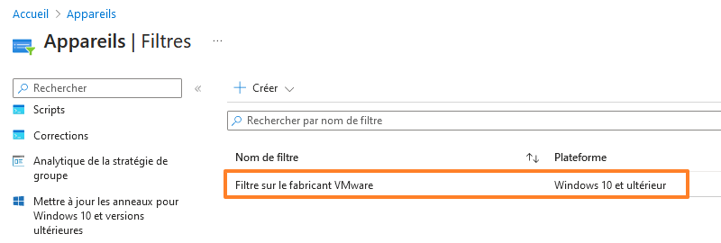 Intune - Créer un nouveau filtre - Etape 5