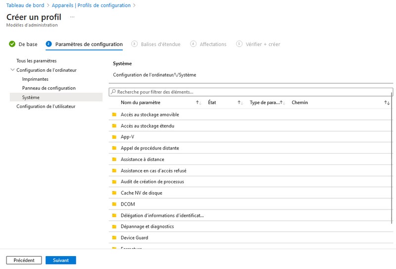 Microsoft Intune - Modèle d'administration ADMX