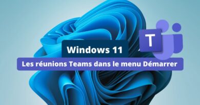 Windows 11 - Les réunions Teams dans le menu Démarrer