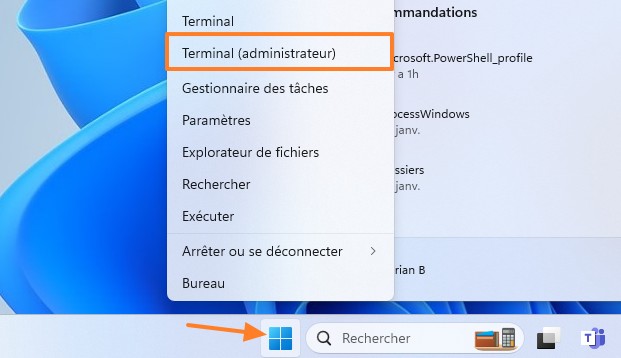 Windows Terminal - Exécuter en tant que administrateur