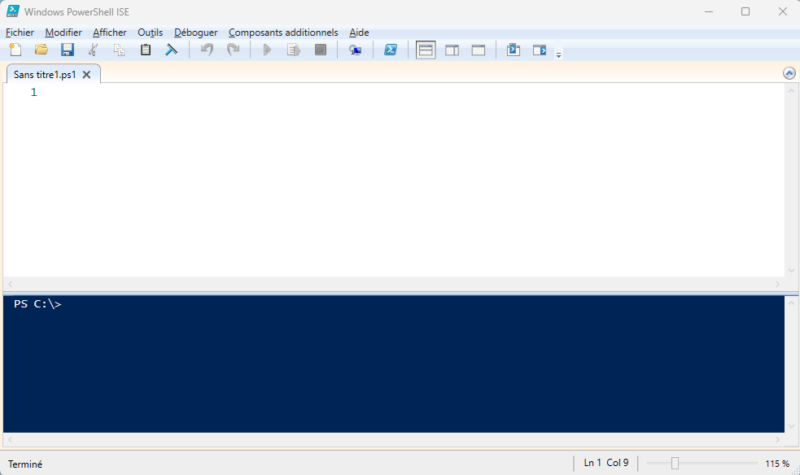 Aperçu de Windows PowerShell ISE