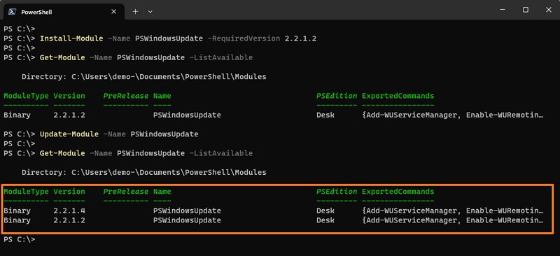 Mettre à jour module PowerShell