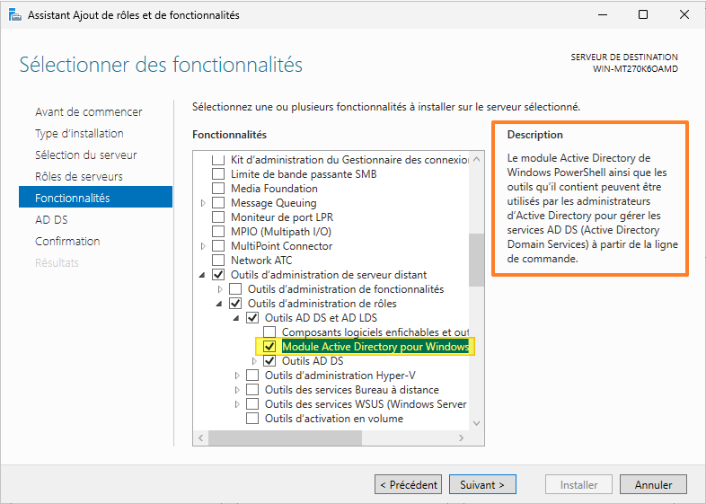 Module Active Directory pour PowerShell