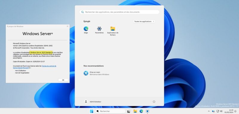 Comment Installer Windows Server 2025 (Preview)