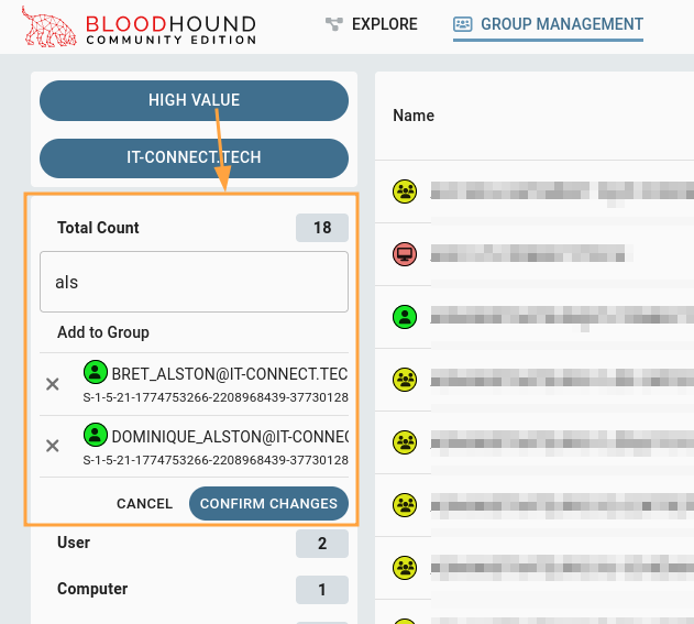 Ajout de deux nodes au groupe "High Value".