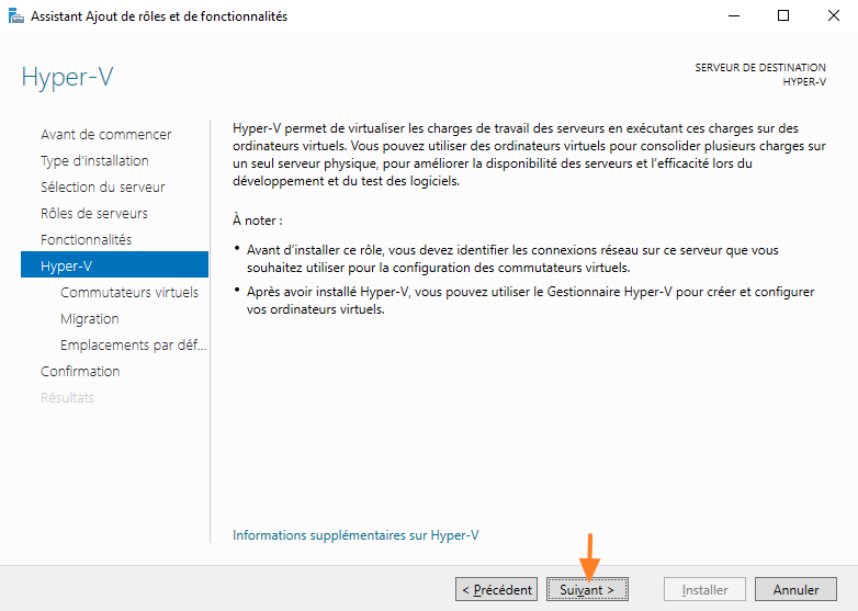 Installer Hyper-V Windows Server 2022 - Etape 5