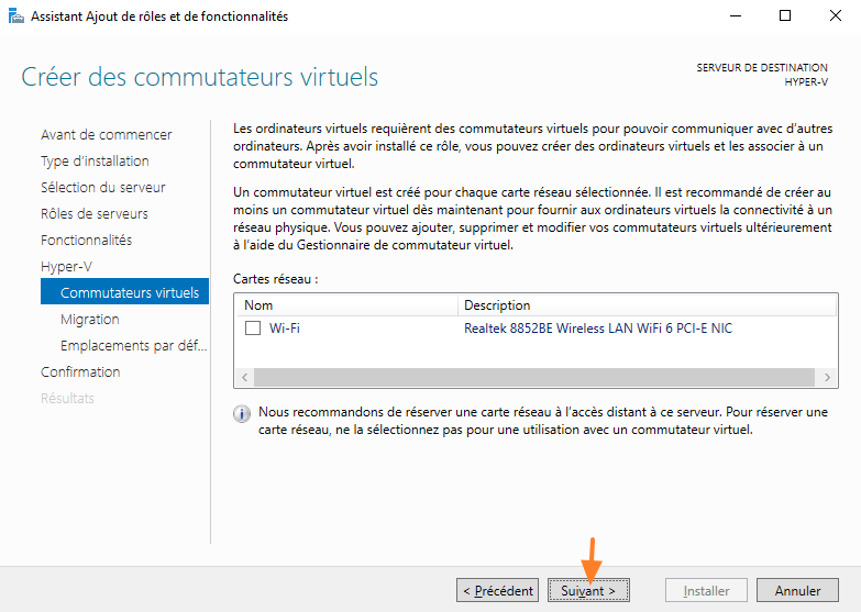 Installer Hyper-V Windows Server 2022 - Etape 6