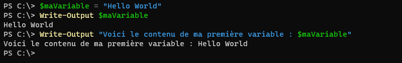 PowerShell - Créer une variable