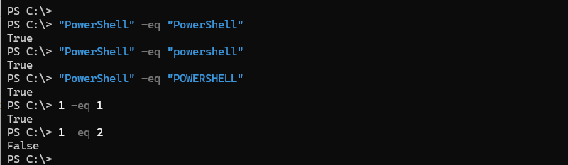 PowerShell - Exemple opérateur égalité