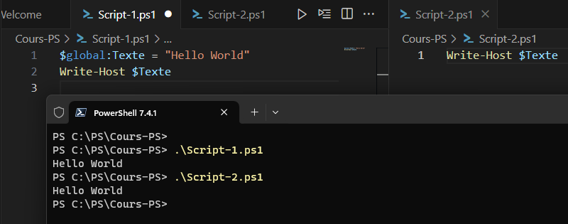PowerShell - Variables - Portée globale