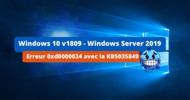 Windows 10 v1809 - Windows Server 2019 - Erreur 0xd0000034 avec la KB5035849