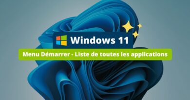 Windows 11 Menu Démarrer - Liste de toutes les applications