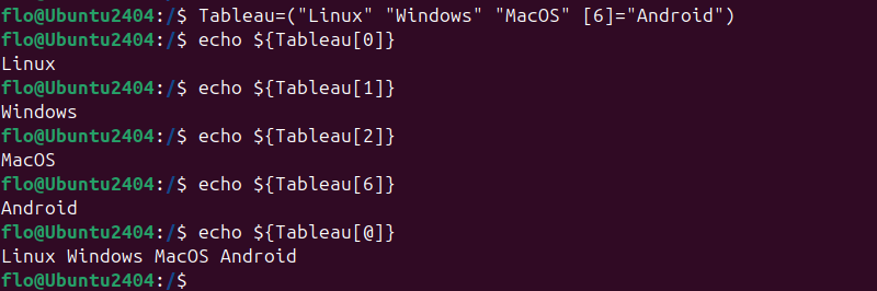 Lire un tableau en Bash sous Linux