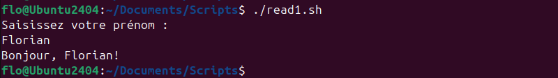 Script Bash - Saisie utilisateur avec read