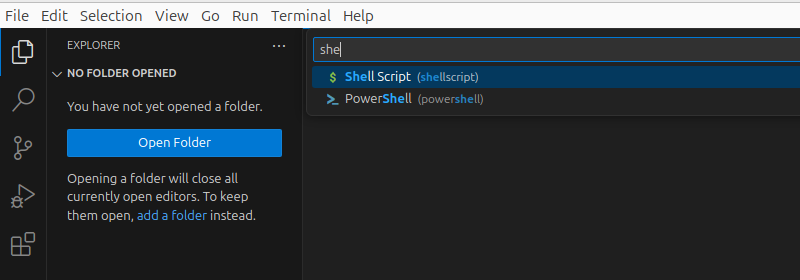 Visual Studio Code - Créer un script Bash