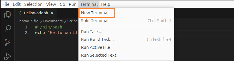 Visual Studio Code - Terminal Bash