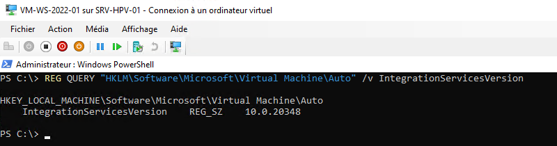 Afficher la version des services d'intégration Hyper-V