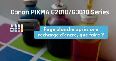 Canon PIXMA G2010 G3010 Series - Page blanche après recharge encre