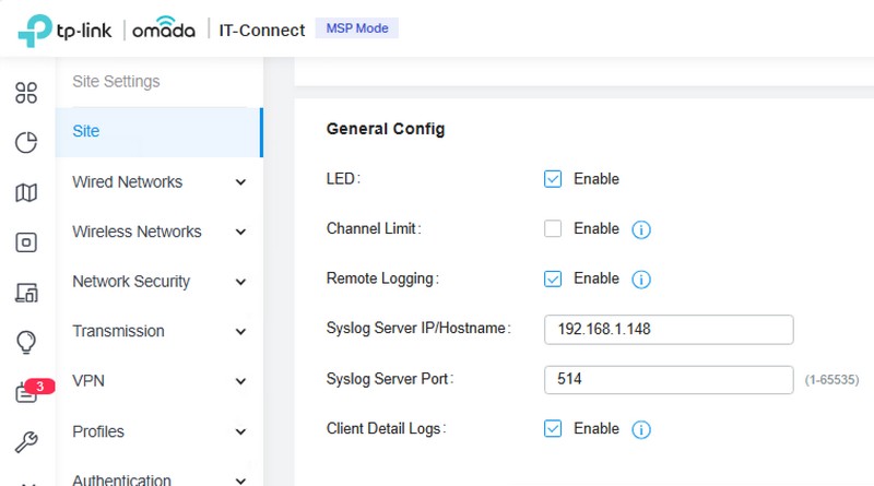 TP-Link Omada - Configurer un serveur Syslog externe