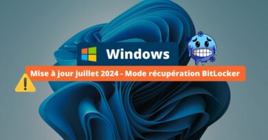 Windows - Mise à jour juillet 2024 - Mode récupération BitLocker