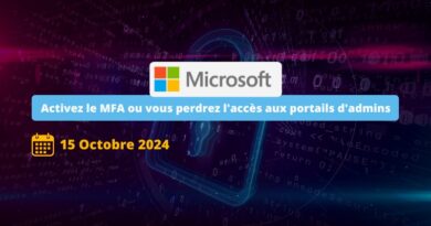 Microsoft MFA obligatoire portails admin avant le 15 octobre 2024