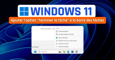 Windows 11 - Ajouter l’option Terminer la tâche à la barre des tâches