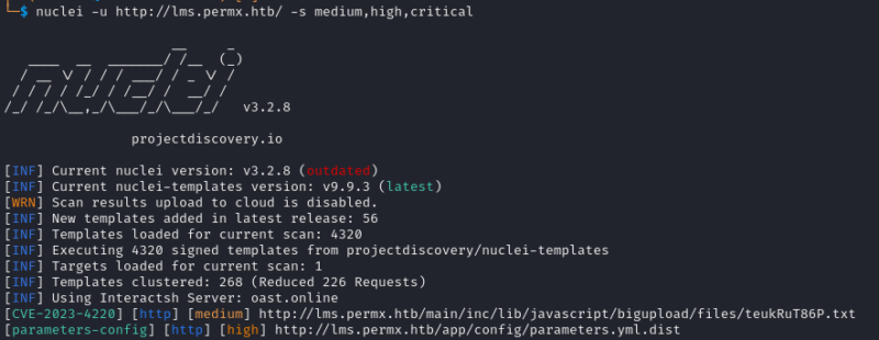 Utilisation de Nuclei sur la cible et découvertes de deux vulnérabilités.