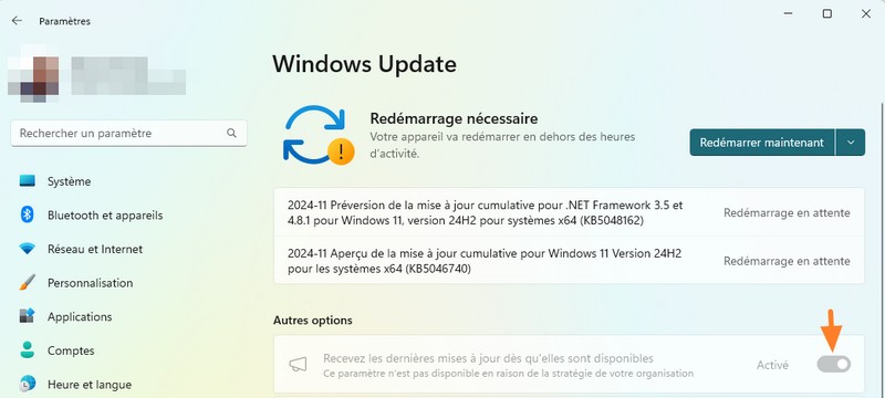 Mise à jour KB5046740 de Windows 11