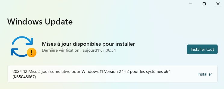 Mise à jour KB5048667 de Windows 11