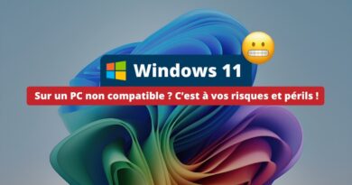 Windows 11 sur PC non compatible - Watermark Microsoft