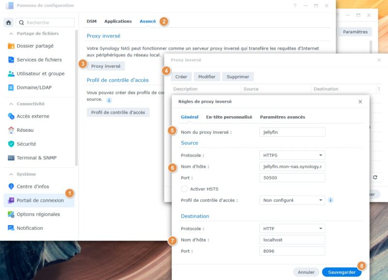 NAS Synology - Configurer le reverse proxy pour Jellyfin