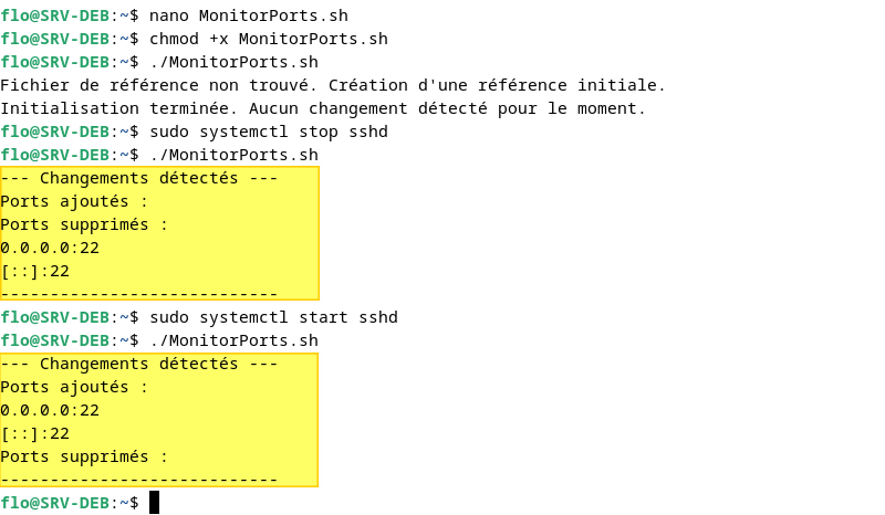 Script Bash pour surveiller les ports en écoute sur Linux